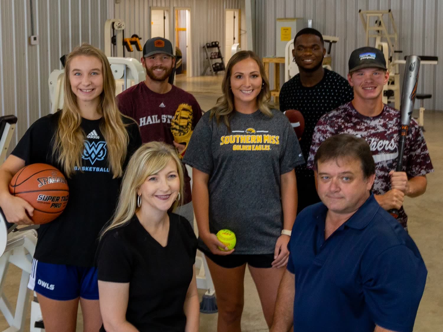 Cass Tapley, Michelle Shettles, and local Chickasaw County athletes who have gone on to compete at Mississippi State, Ole Miss, Southern Miss, MUW, and ICC